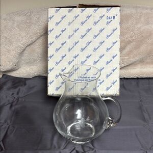 NIB Vintage Princess House Heritage Glass Beverage Pitcher 84oz